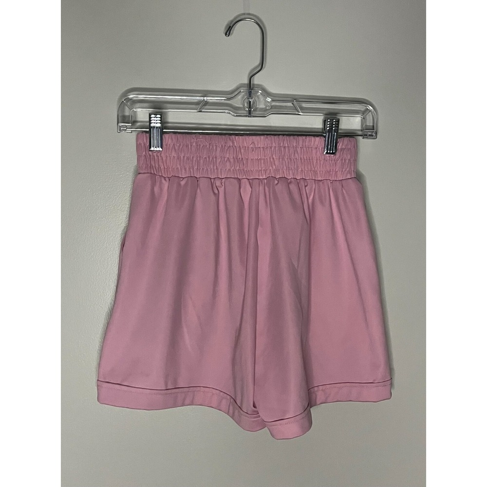 Vintage Pink High Waist Sweat Shorts Womens Size Medium Pockets Pull On - Picture 6 of 7